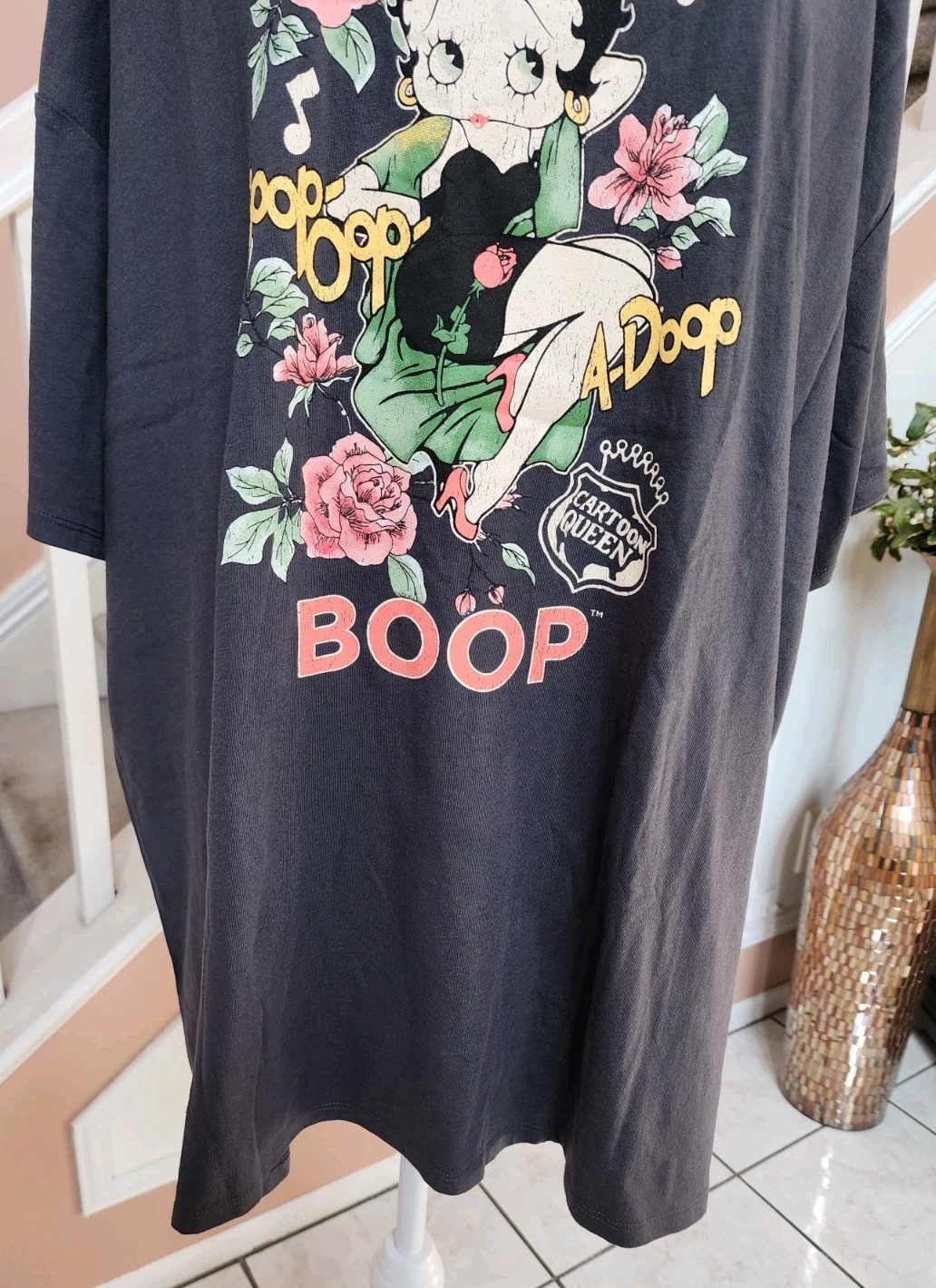 NWOT TORRID BETTY BOOP Black Oversized Fit Crew Tee Sz 2 2X 18-20