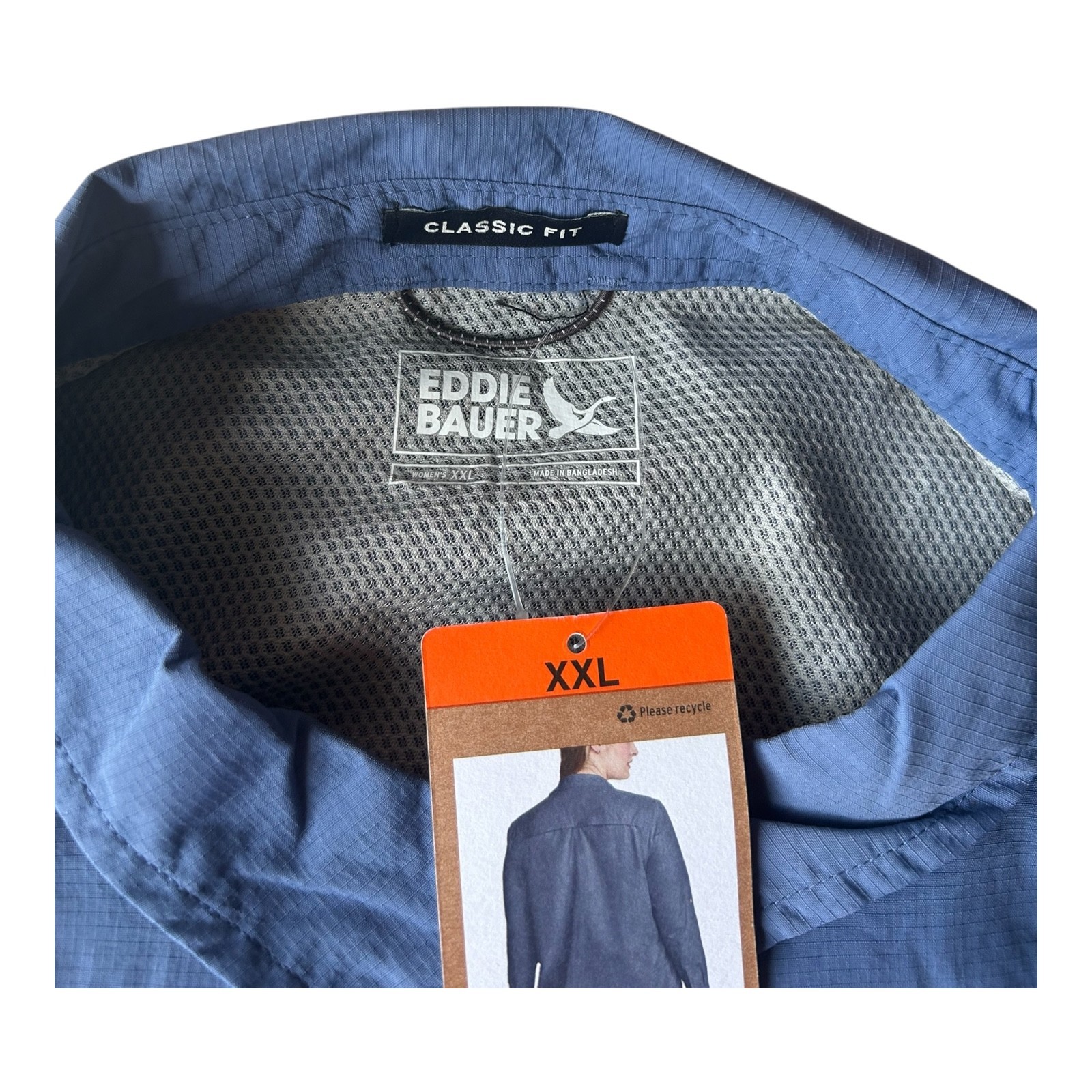 Eddie Bauer Women’s Mountain Ripstop Long Sleeve Shirt UPF 50+ Blue Size 2XL