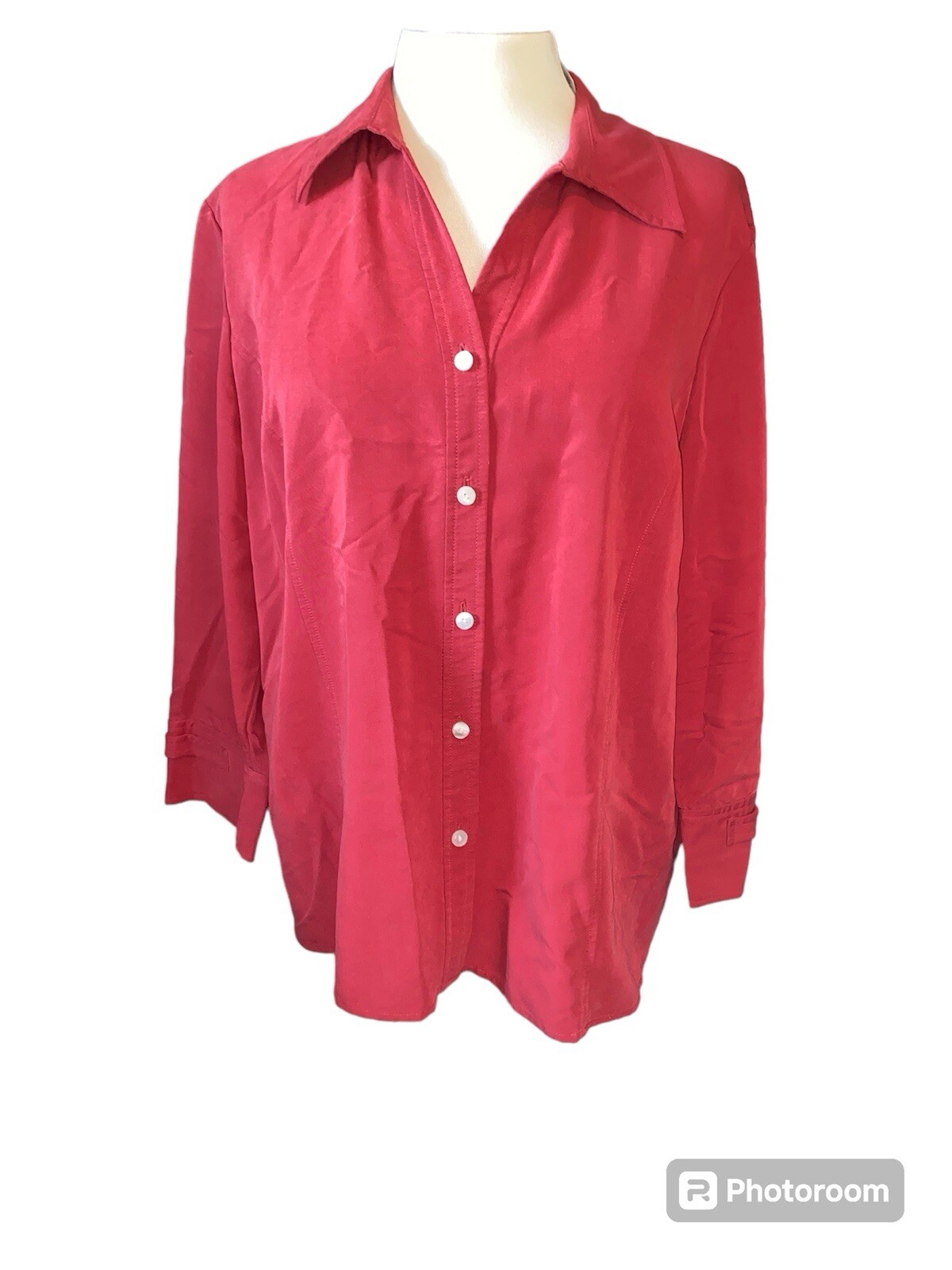 First Issue Liz Claiborne button down front wrist length sleeves collared Sz LAR