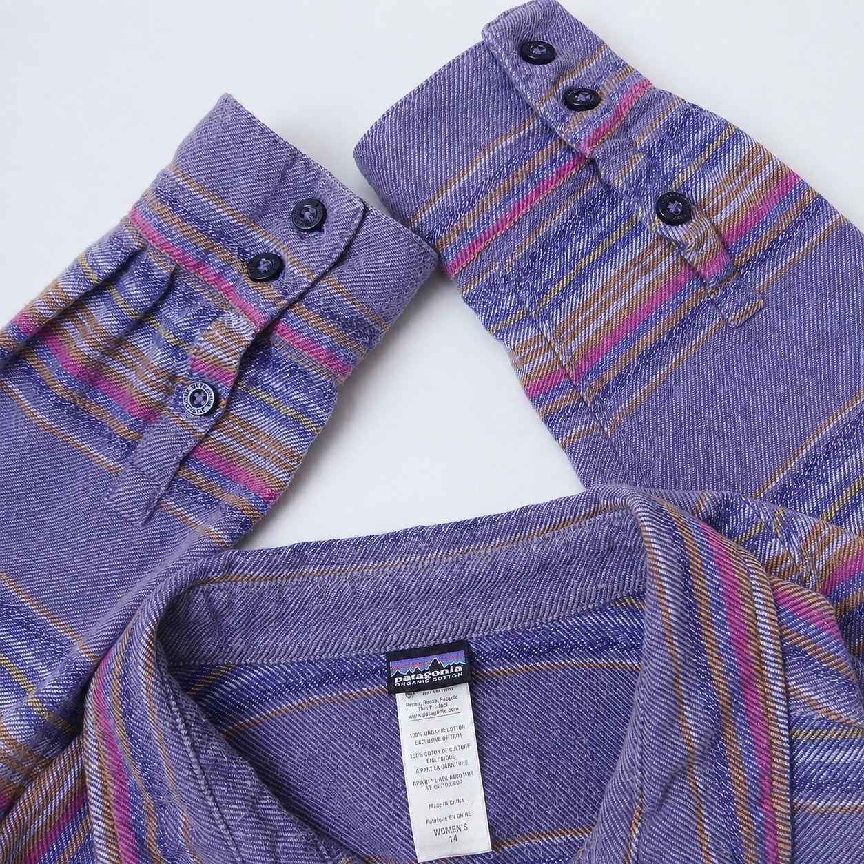 Patagonia Women 14 Fjord Flannel Organic Cotton Gaucho Stripe Gorpcore Cabincore