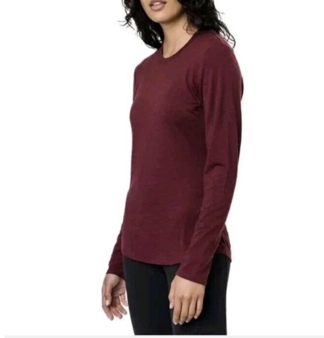 Segments Women’s Merino Wool Long Sleeve Top Shirt Tawny Port (dark red) NWT