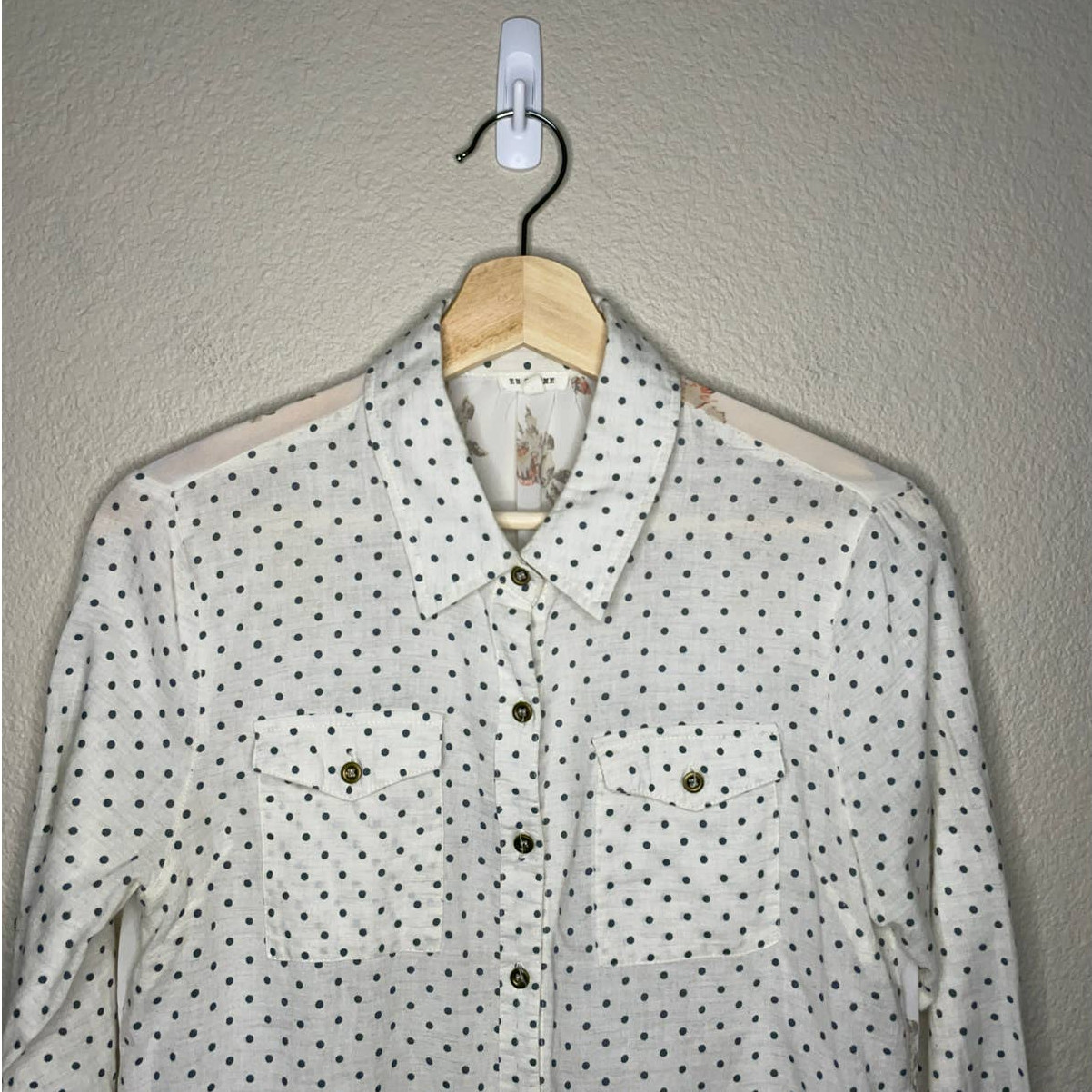 En Creme Shirt Womens Small Multi Print Versatile Casual Career Trendy Classic