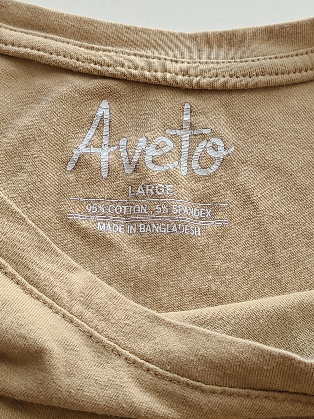 Aveto Juniors Casual T Shirt Short Sleeve Light Tan Size L