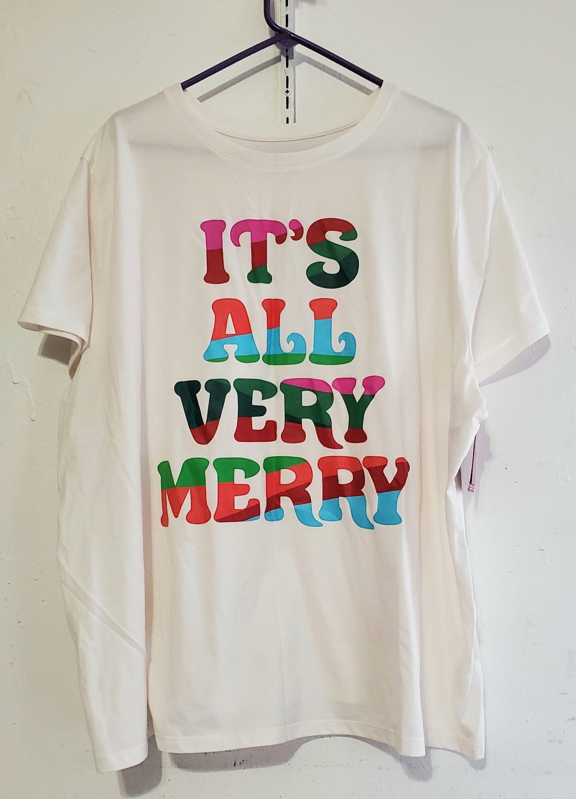 Wondershop Christmas Sleepwear Shirt Size 3X White Short Sleeve New