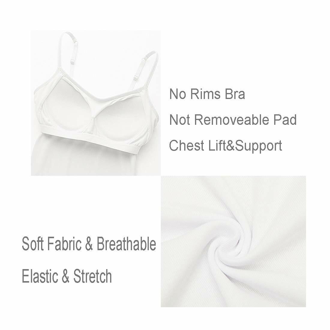 Women Cami Adjustable Strap Camisole With Built in Padded Bra Tank Tops Vest US