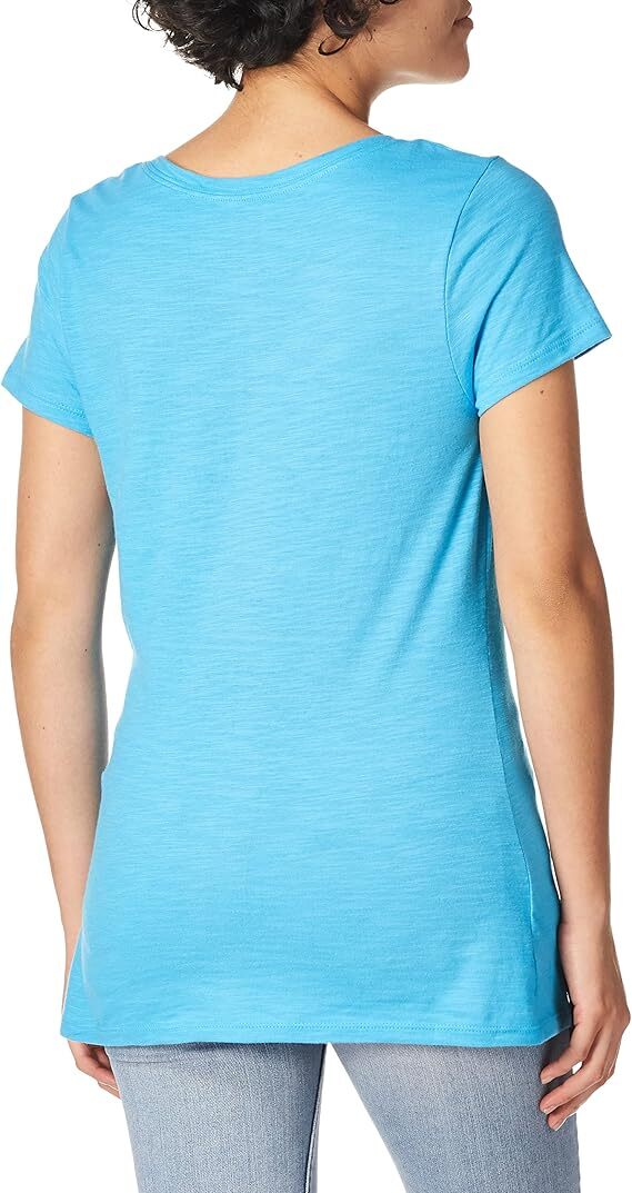 Hanes Shirred V-Neck Shirt Tee Women’s Slub Jersey Light Cotton soft Pre Shrunk