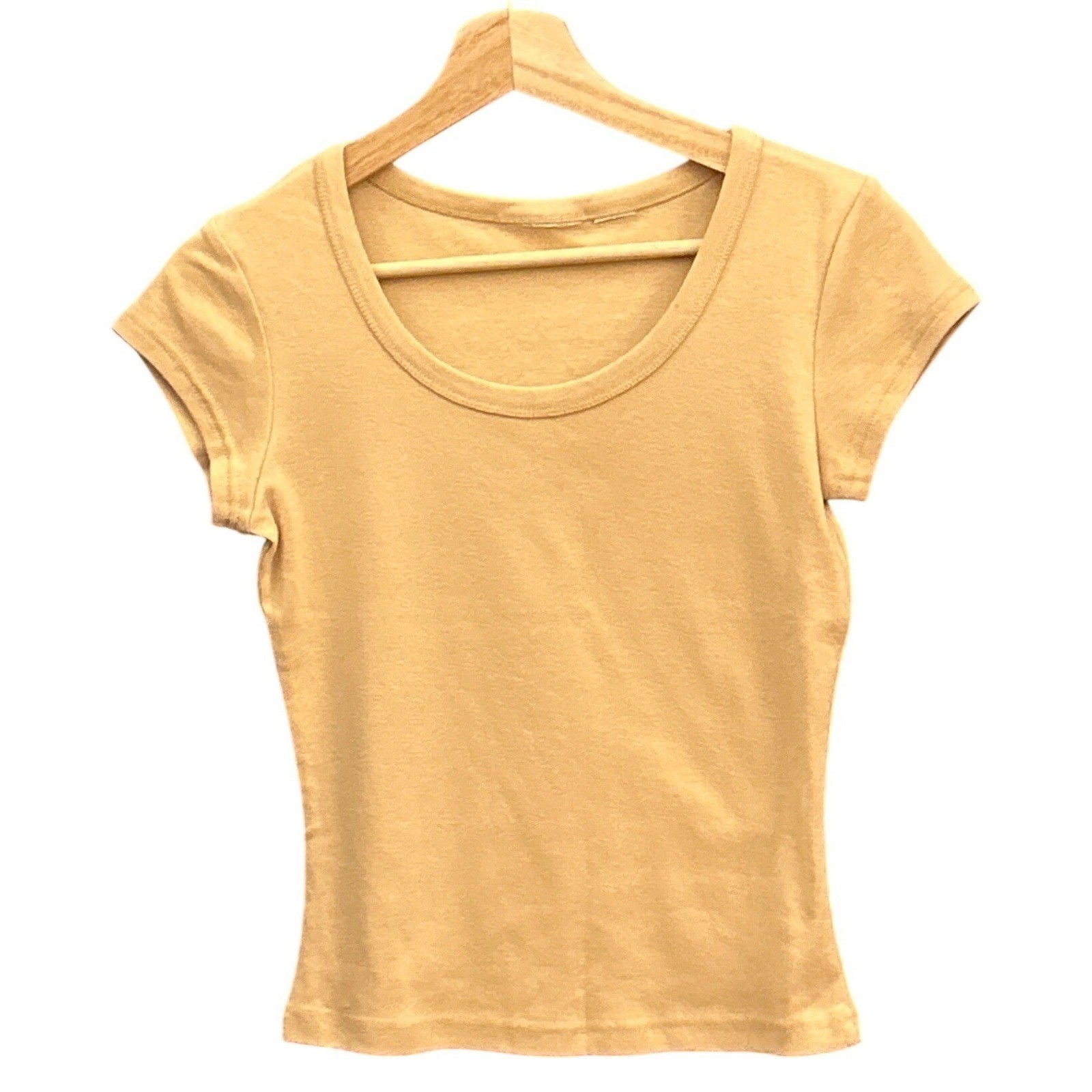 Vintage 90s Modern Scoop Neck Tee Minimalist Basics Retro Earthy Soft Girl