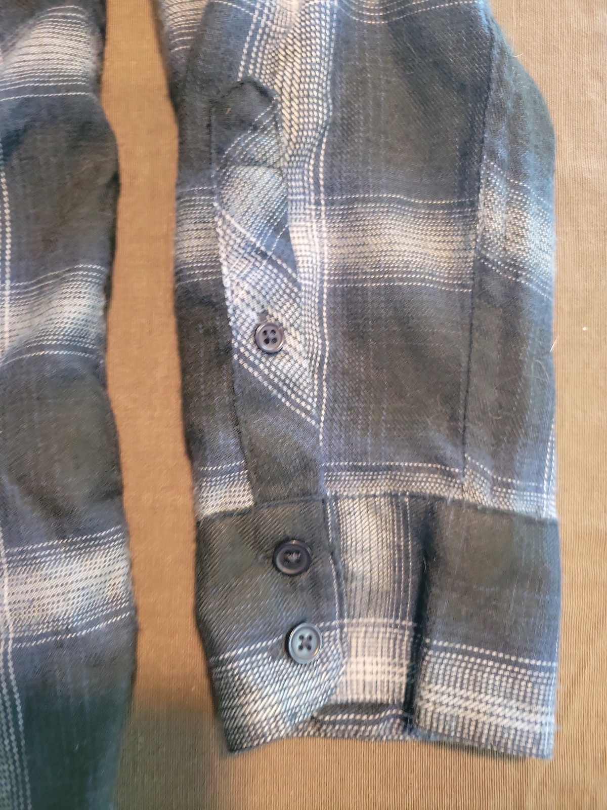 Lola River Issac Midnight Blue Plaid Flannel Women Button Up Shirt Medium