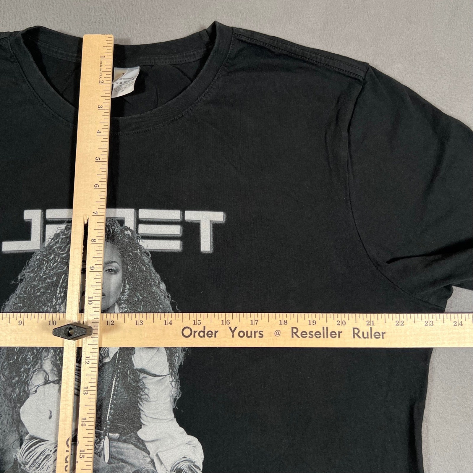 Janet Jackson T Shirt Black Portrait Graphic Womens XL Rap Tee r&b Music Merch