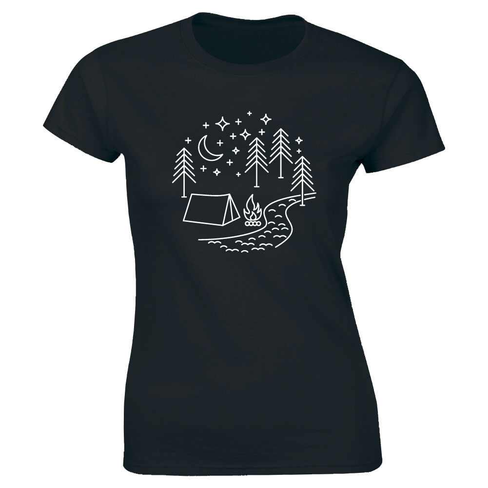 Nature Outdoor Camping Crew Neck T-Shirt for Women