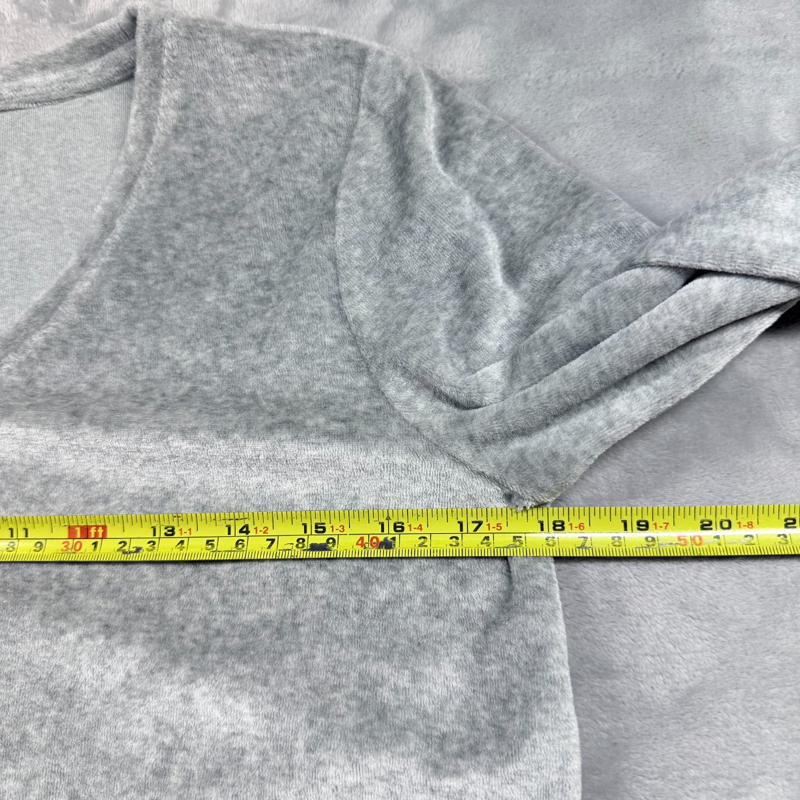 Pure Jill Gray Velour V-Neck Tunic Top Pima Cotton Modal Blend XS petite Loose