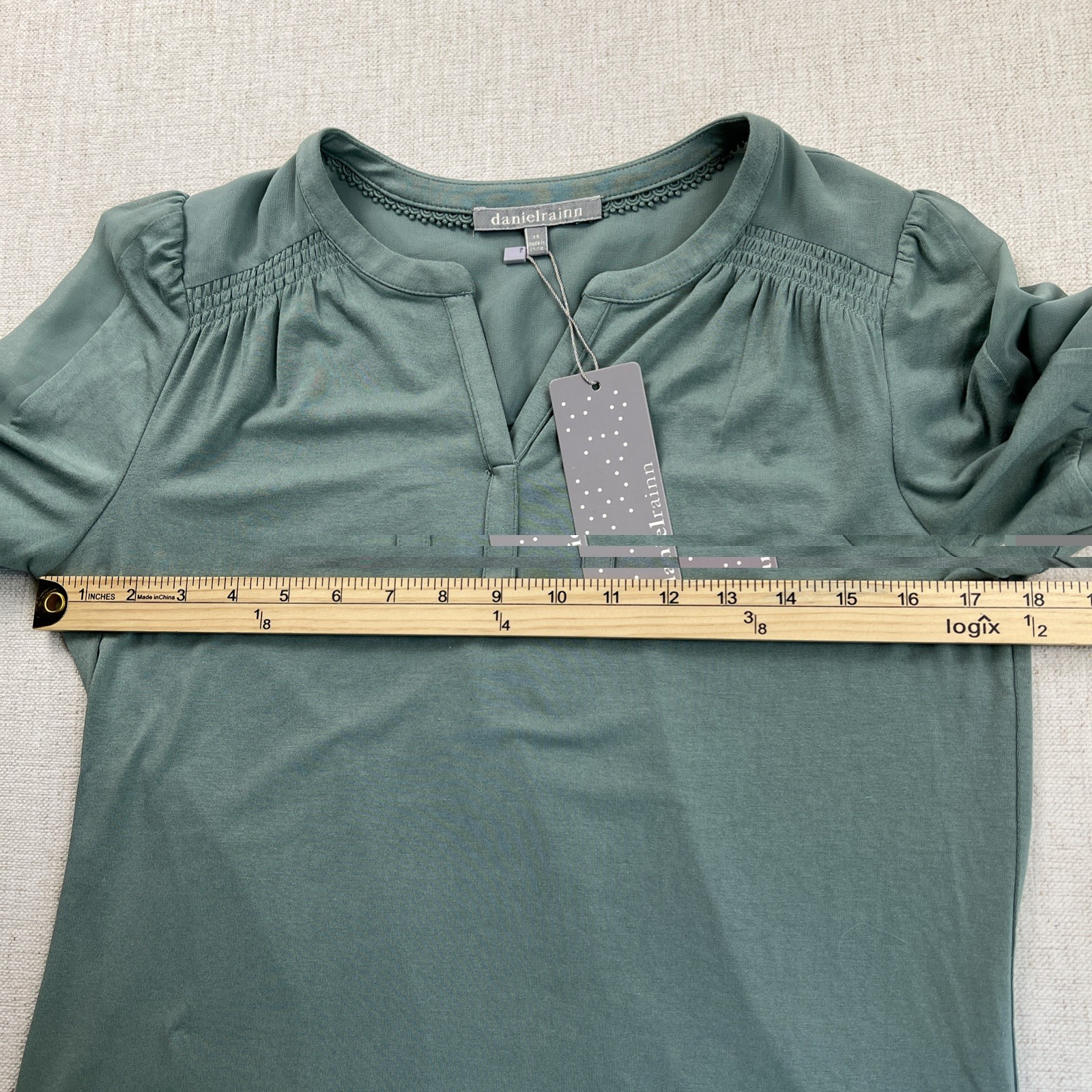 Daniel Rainn XS Green Top Casual Workwear Summer Staple Boho-Chic NWT