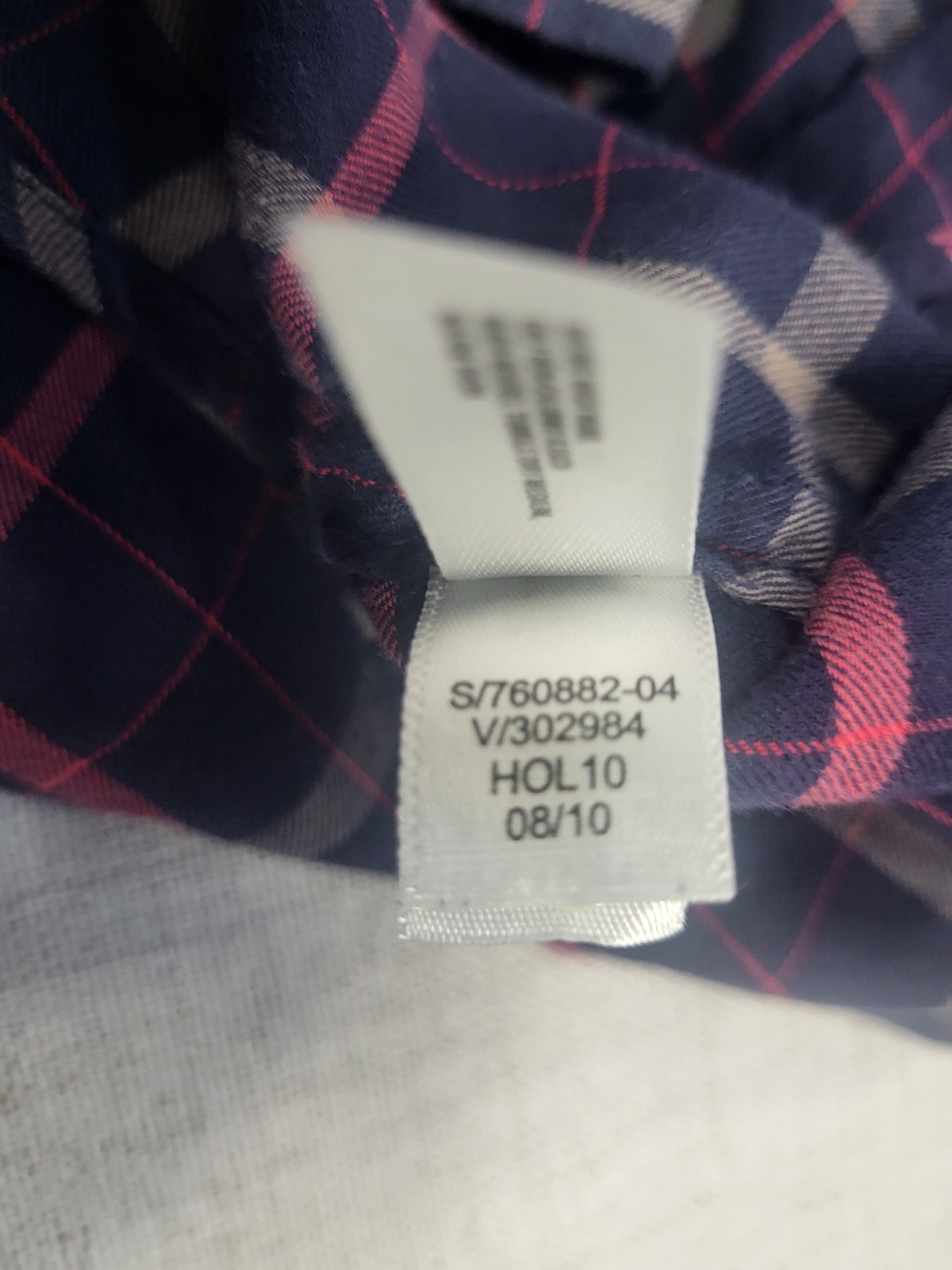 Gap Navy And Pink Front Ruffle Plaid Button Shirt with Self Tie Bow Size M