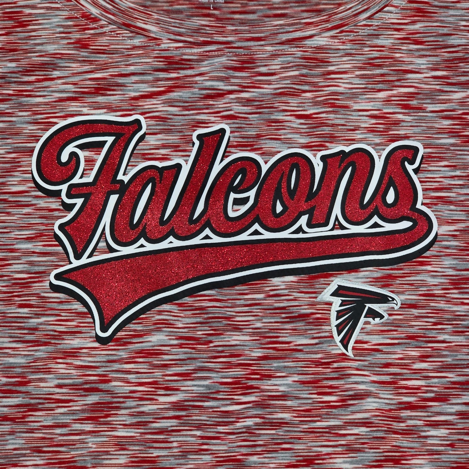 New Era Women’s Large NFL Atlanta Falcons Red White Heathered T Shirt Tee