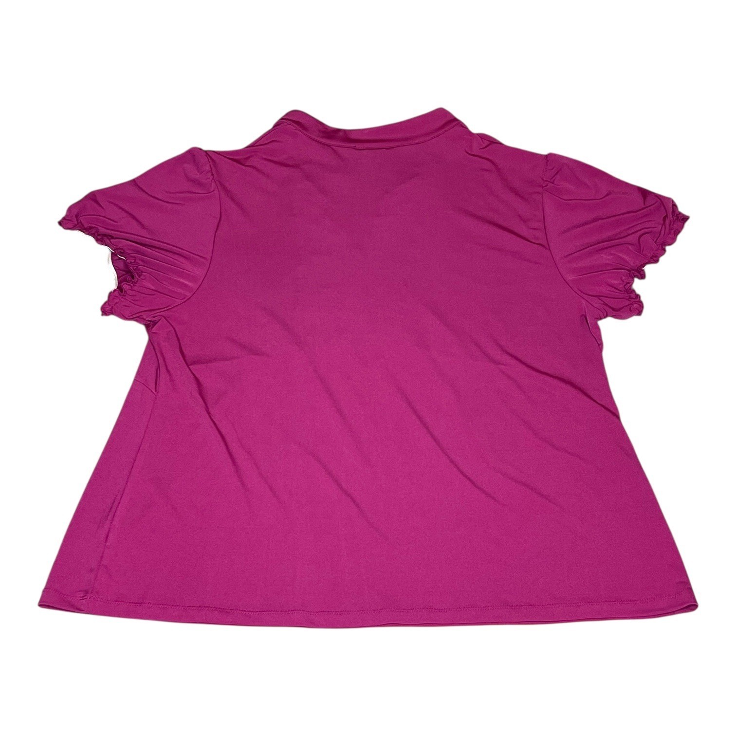 NEW Style & Co Woman Bright Azalea Pink Ruffle V-Neck Top 2X