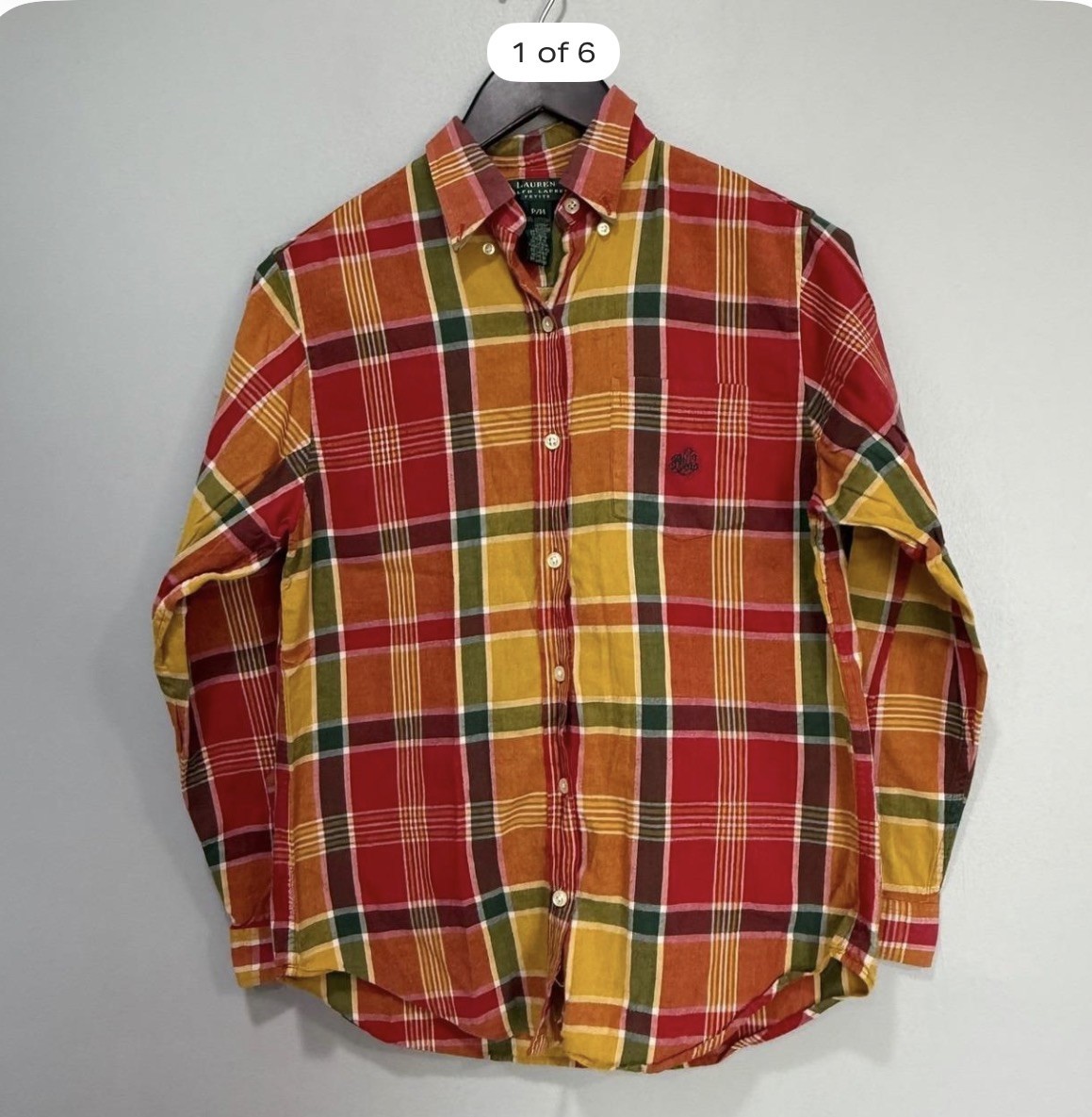 Lauren Ralph Lauren Petite Plaid Women’s P/M Cotton Multicolor. Pre Owned