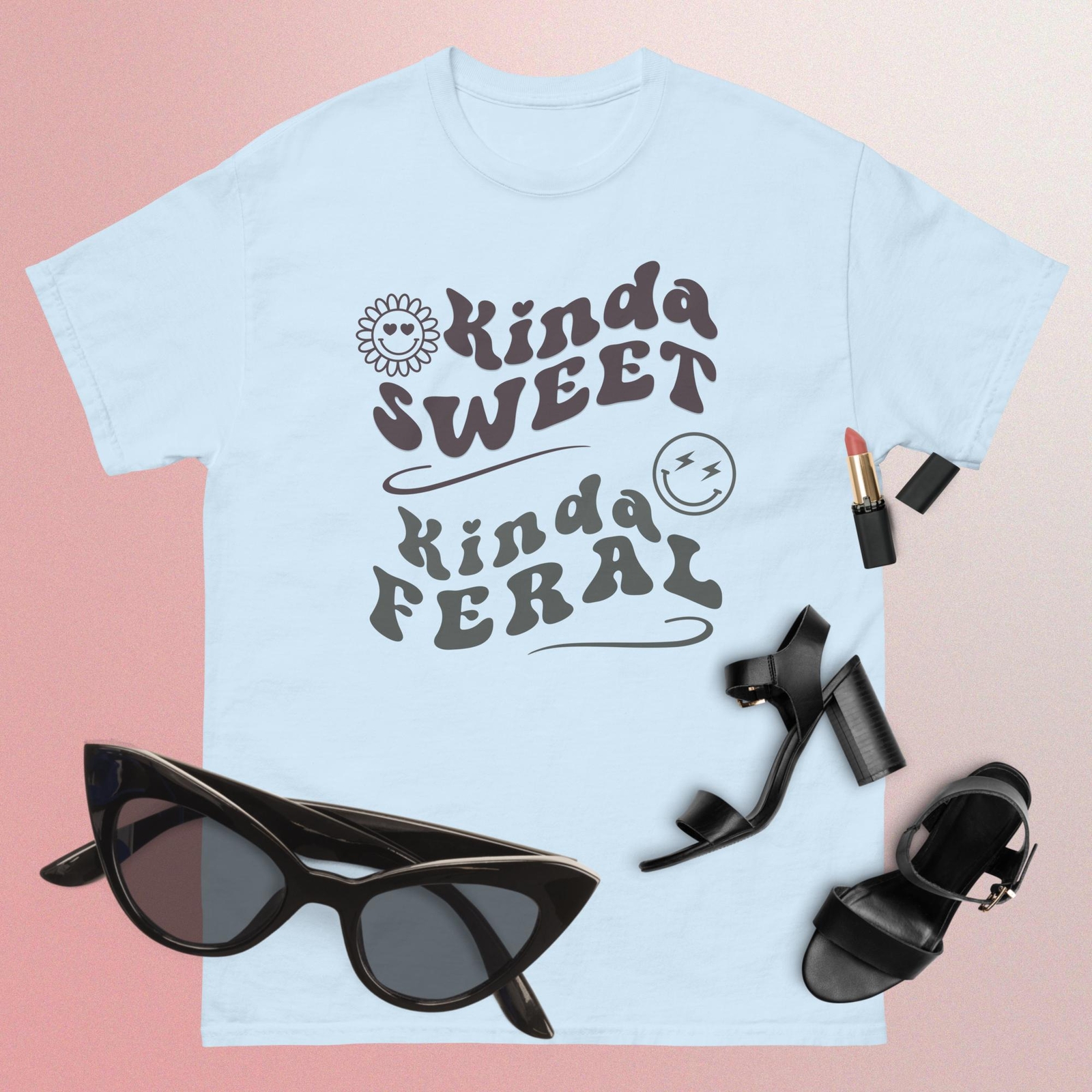 KINDA SWEET KINDA FERAL shirt Cute, Sassy & Funny Trendy Boho minimalist T-shirt