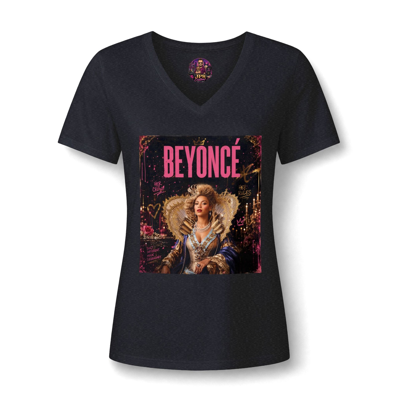 Gilded Royal Queen Streetwear Pop Art Women’s Relaxed Fit V-Neck Tee