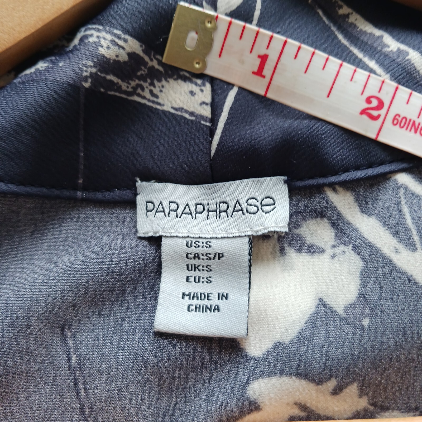 Paraphrase Oversized Navy Blue & Cream Floral Kimono Robe Frock Size Small