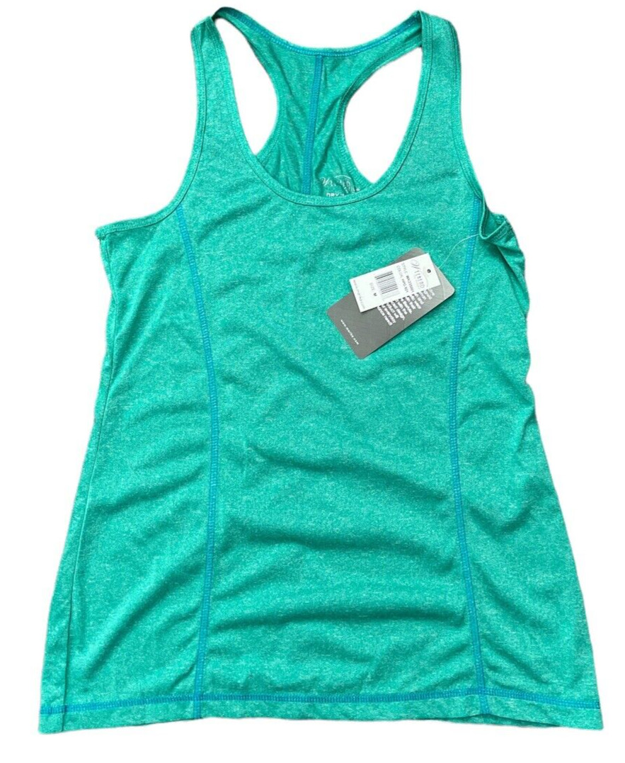 Marika Womens Medium Running Athletic Gym Racerback Tank Top Green