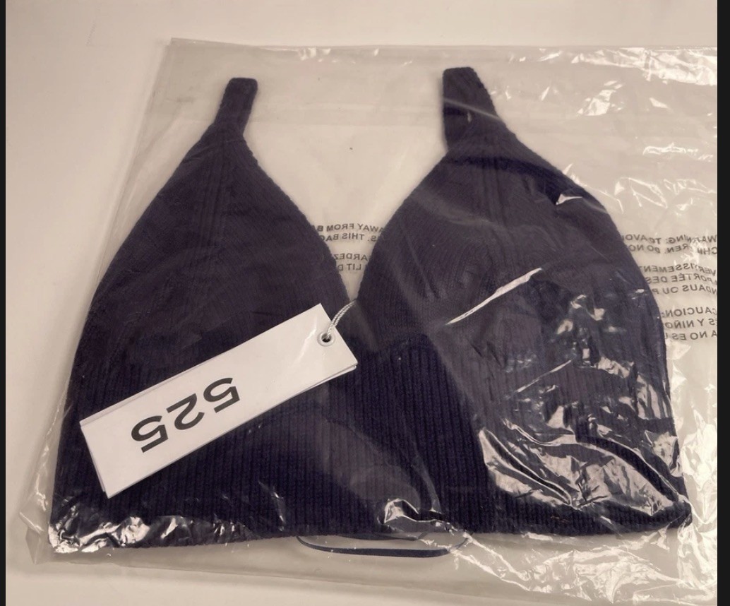 525 America Indigo~ Sweetheart Knit BRA Crop TOP BRALETTE XS New