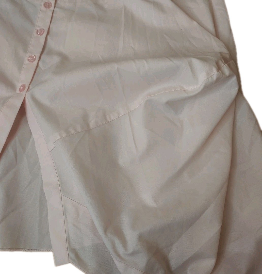 Zina Beverly Hills Lagenlook Tunic Dress Shirt Large Pink Button Baggy Feminine
