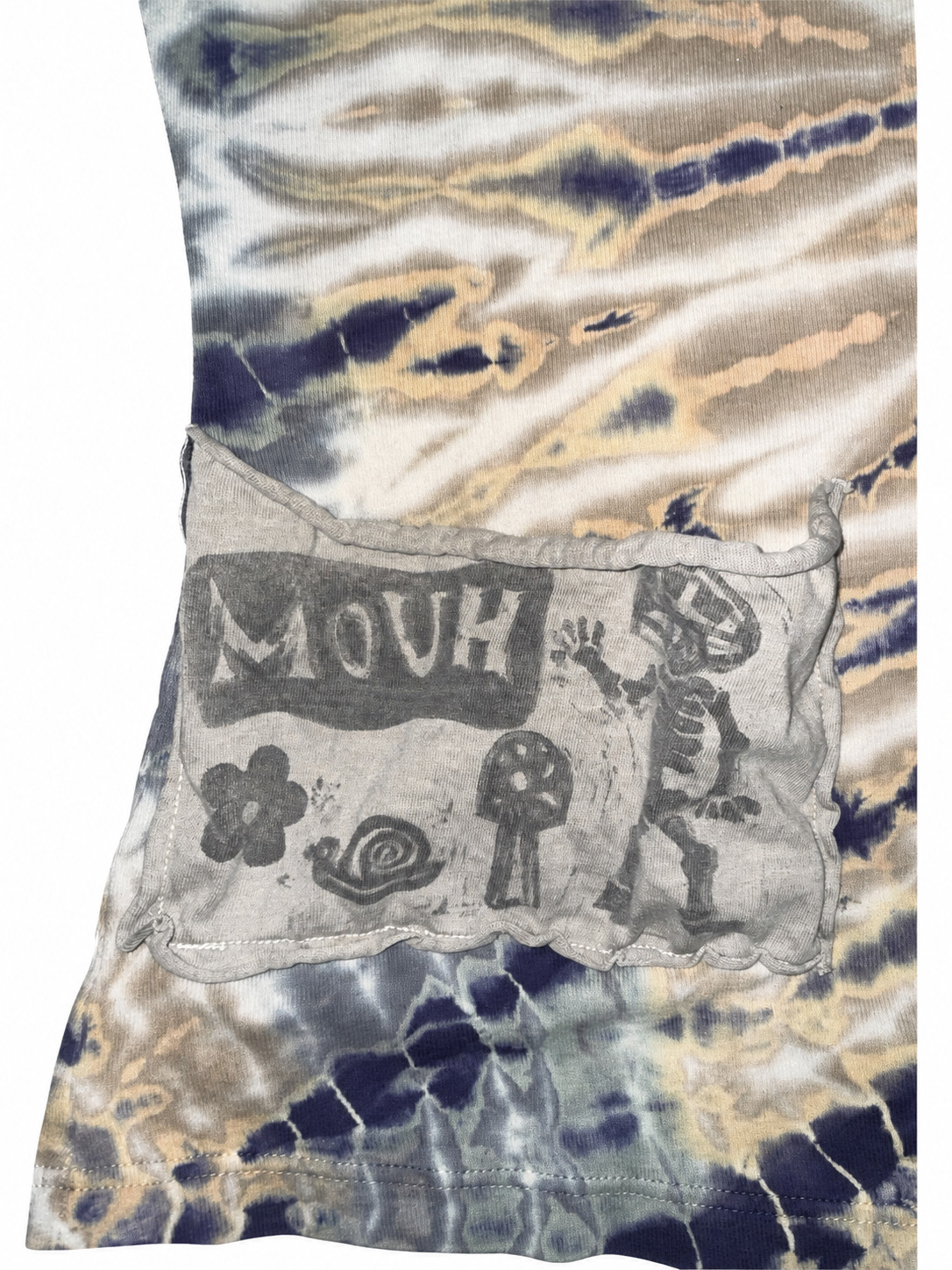 Tryst by Mathew Y2K Tie Dye Patchwork Pocket Baby Tee Top Medium