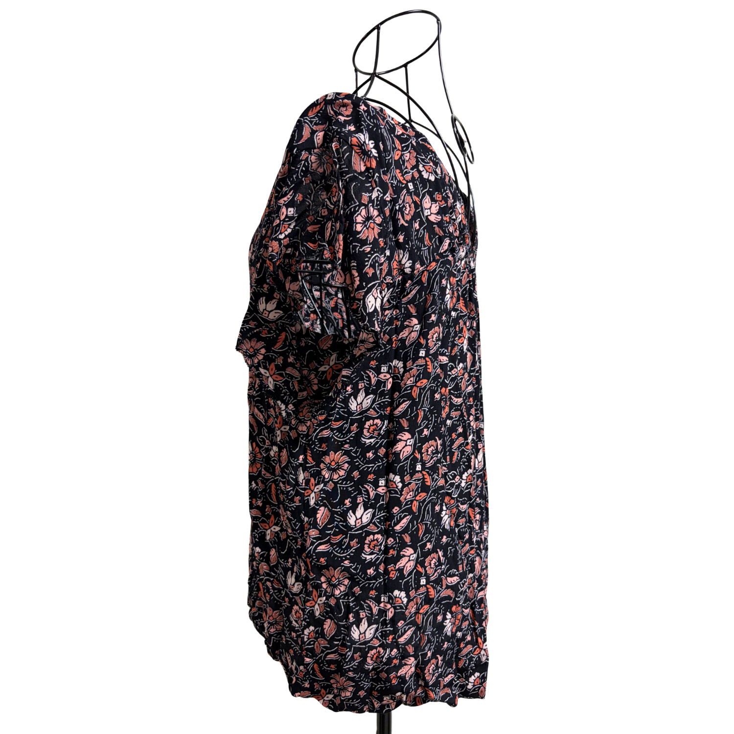 Floral Flare Ruffle T-Shirt Tee Women XS Sanctuary Boho Hippie Bohemian Pink