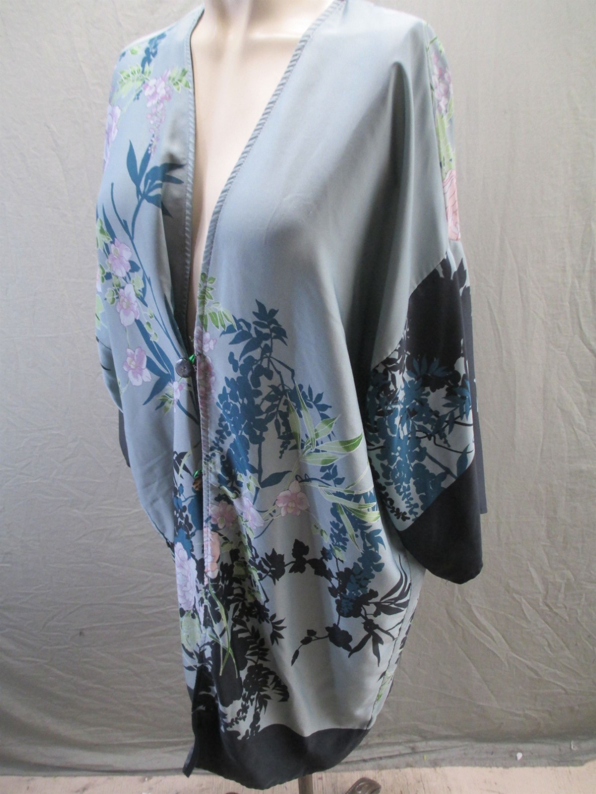 HeartSoul Size S Womens Multicolor Floral Long Sleeve Loose Beauty Kimono 749