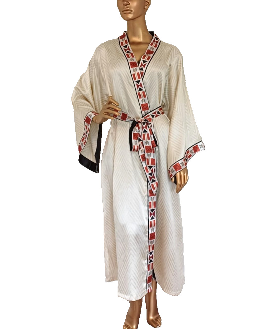 Ladies Long night gown Lightweight Japanese Kimono Soft Satin Sleepwear one size