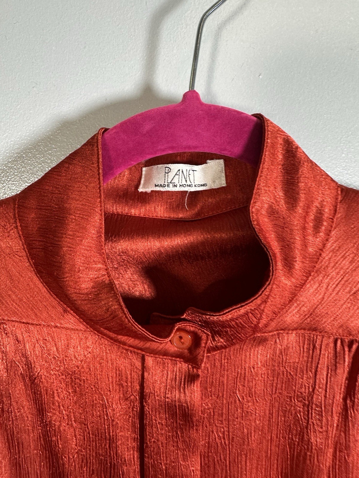 Vintage Satin Bow Tie Blouse Size 14-16 Planet