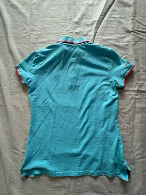 U.S Polo Assn. Womens Aqua Polo Shirt Size S Short Sleeve Logo Embroidered