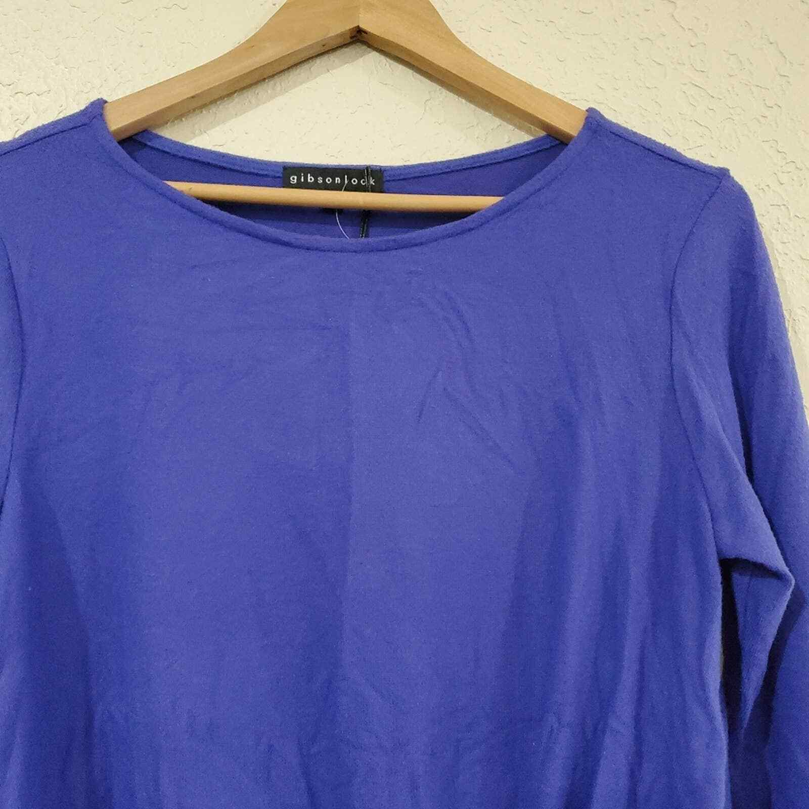 NWT Gibson Look Blue Knotted 3/4 Sleeve Blouse Size Small