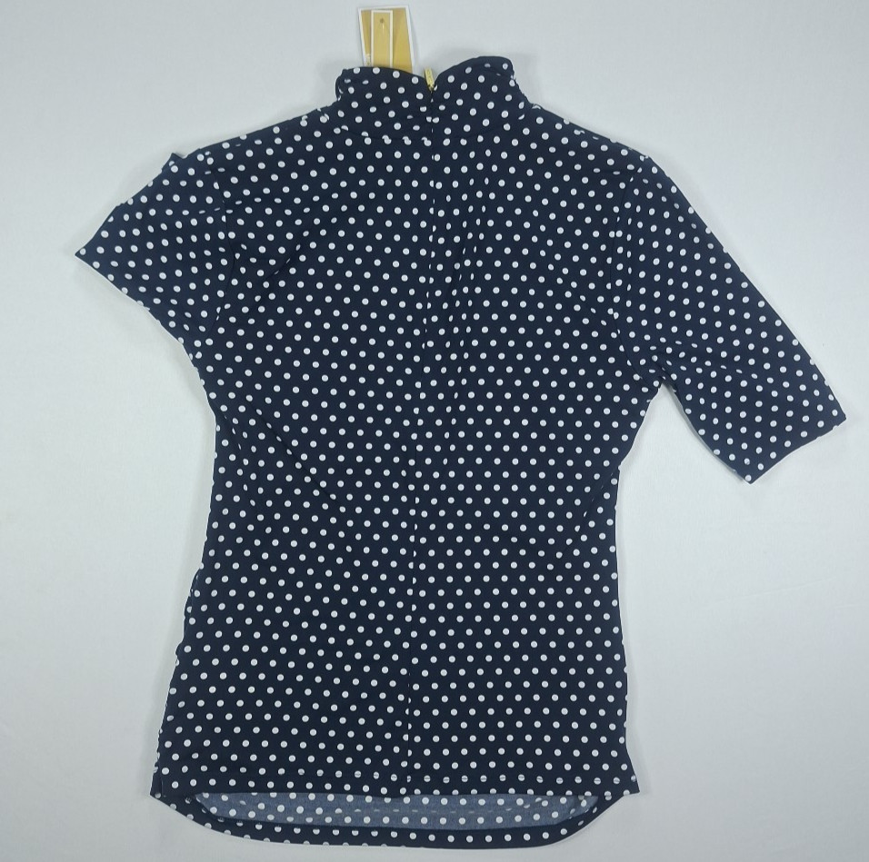 Michael Kors M Women’s Midnight Blue / White Polka Dot Blouse NWT