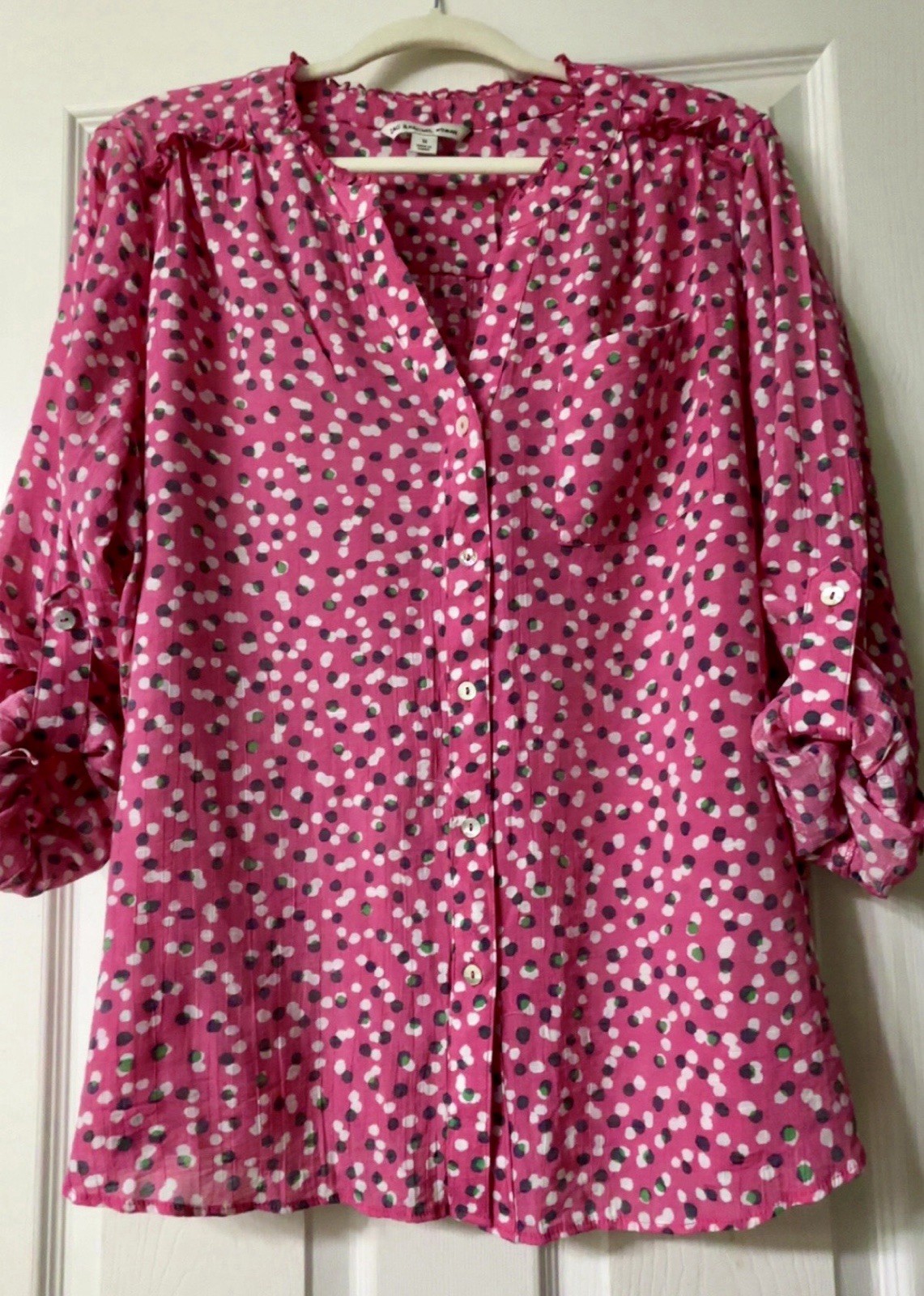 Zac And Rachel Woman Plus Pink Confetti Whimsical Fun Top Vacation Teachercore