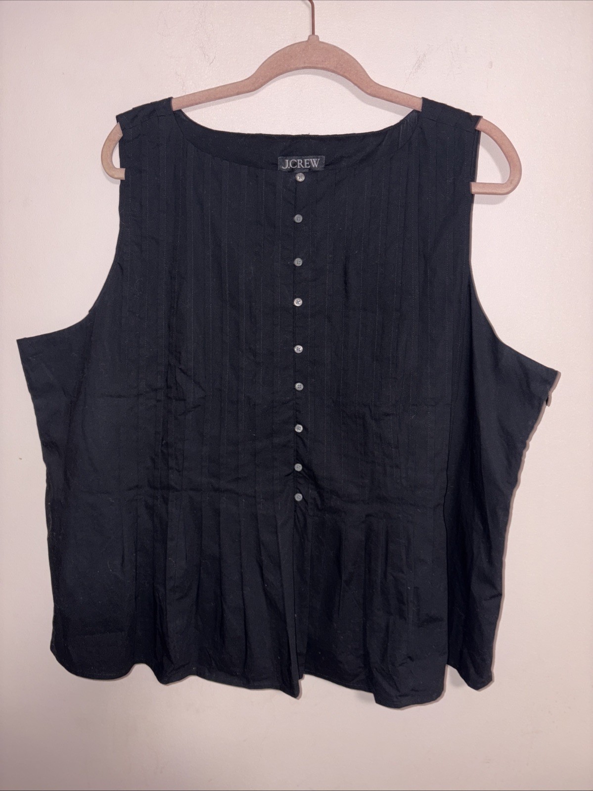 I Crew Pintuck Top In Premium Weight Cotton Poplin Size 22 Msrp:$128.00