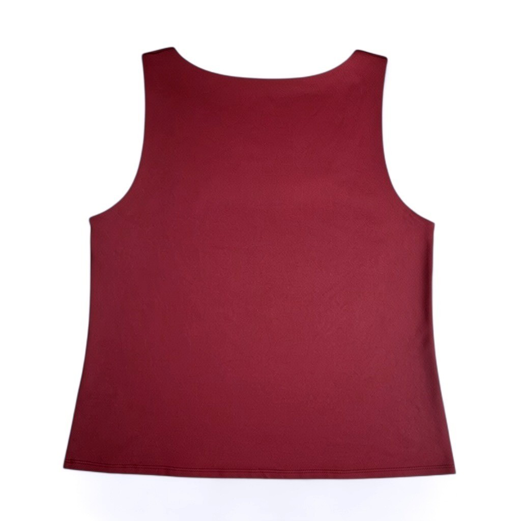 Dressbarn XL Burgundy Square Neck Tank Top Stretch Nylon Spandex Sleeveless