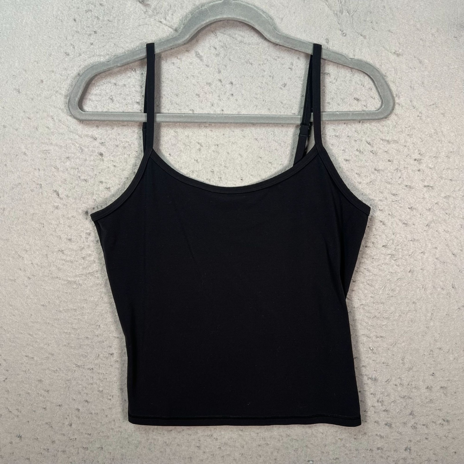 Aritzia Golden Womens LArge Black Spaghetti Strap Tank Top Adjustable Straps