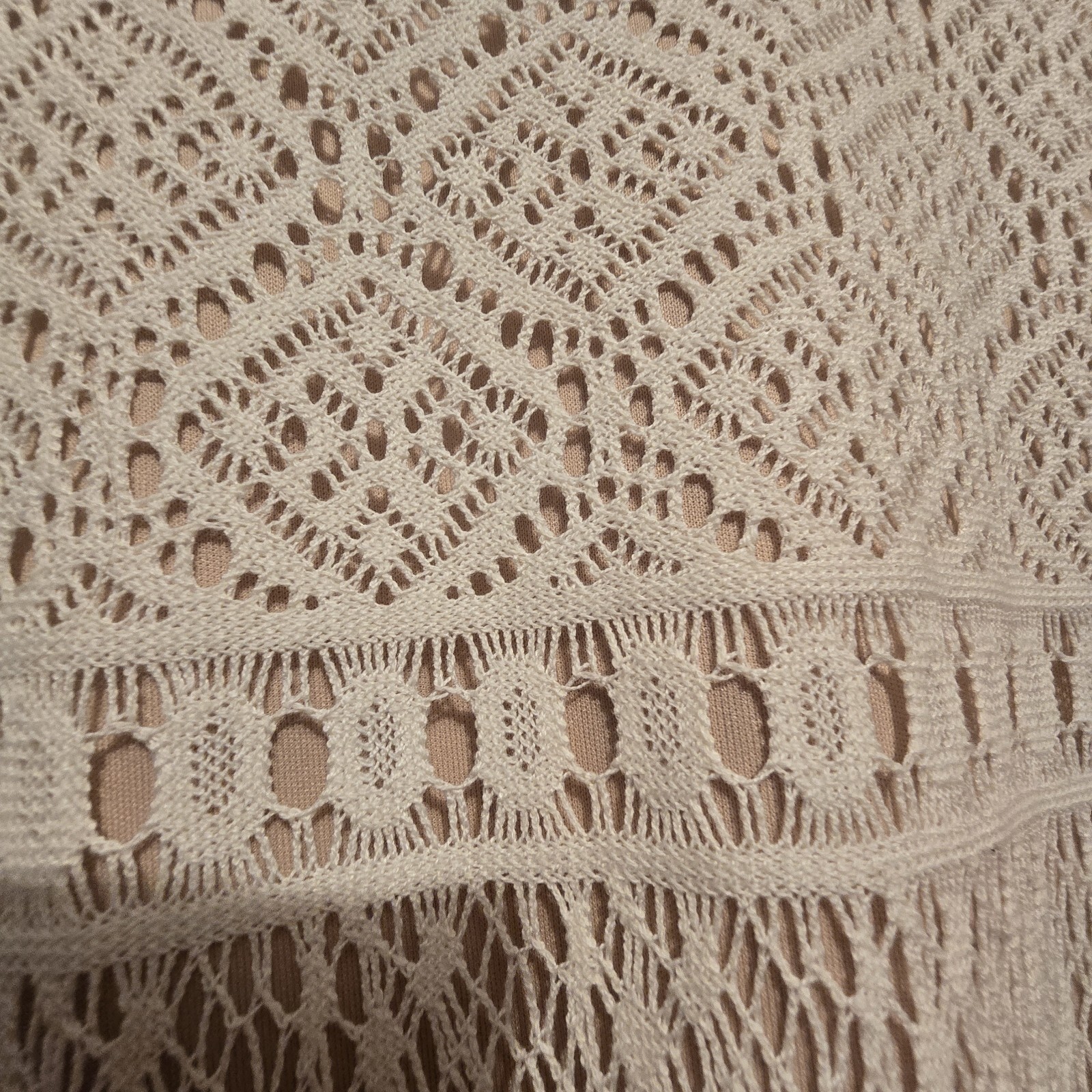 Vtg Mixit Women Lace Fringe Hem Top MED 90s Y2k Boho Cottage Coquette Girly USA