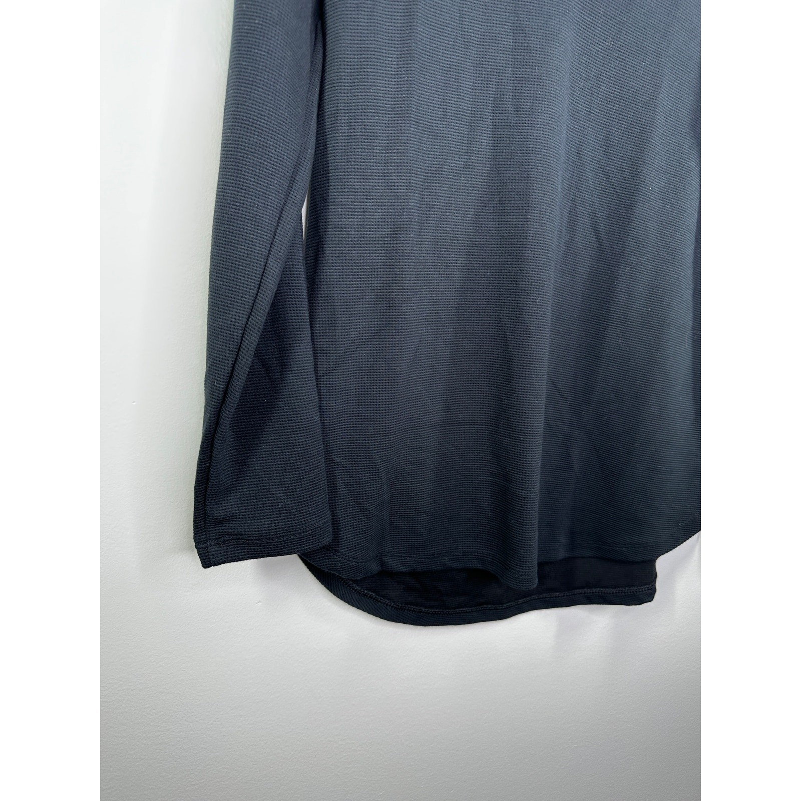 Joe Fresh Black Thermal Long Sleeve V-Neck Shirt Womens XS NWT Basic Casual