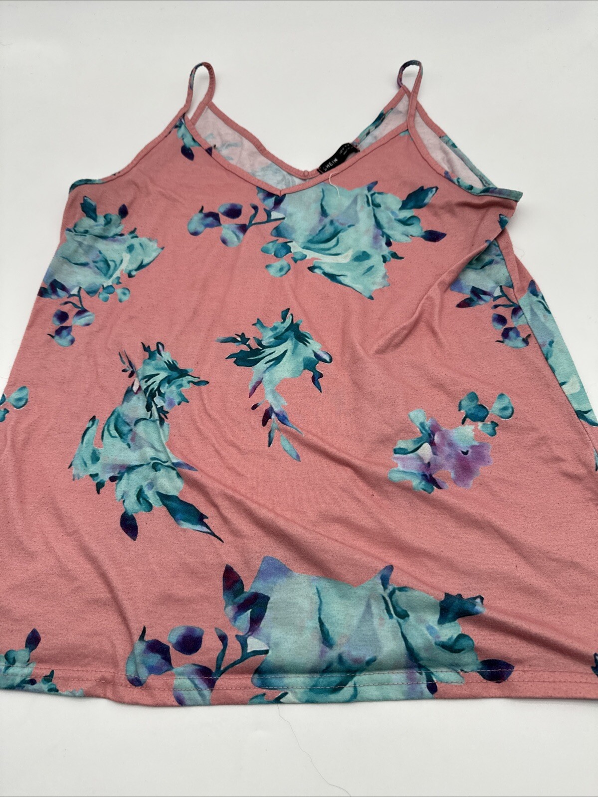 SHEIN Blouse Women Medium AOP Floral Multicolor V-Neck ..#17381