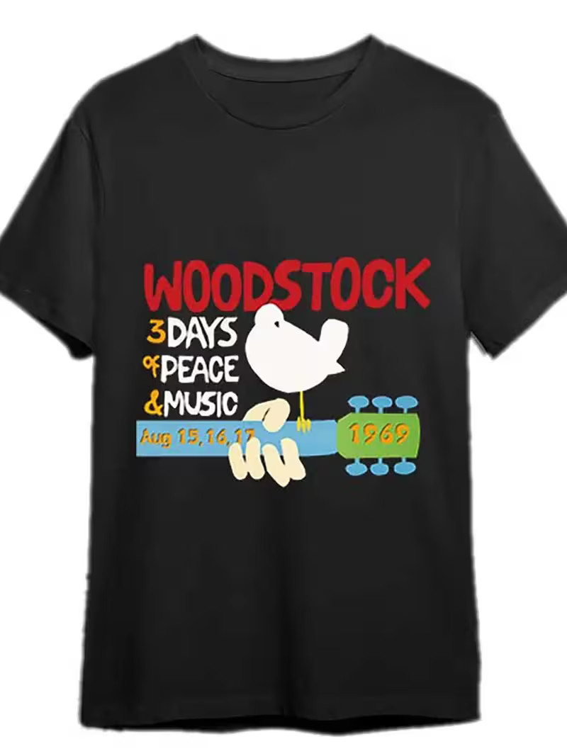 Women’s Vintage Hippie Music Festival Graphic Tee Retro Peace Boho T-Shirt
