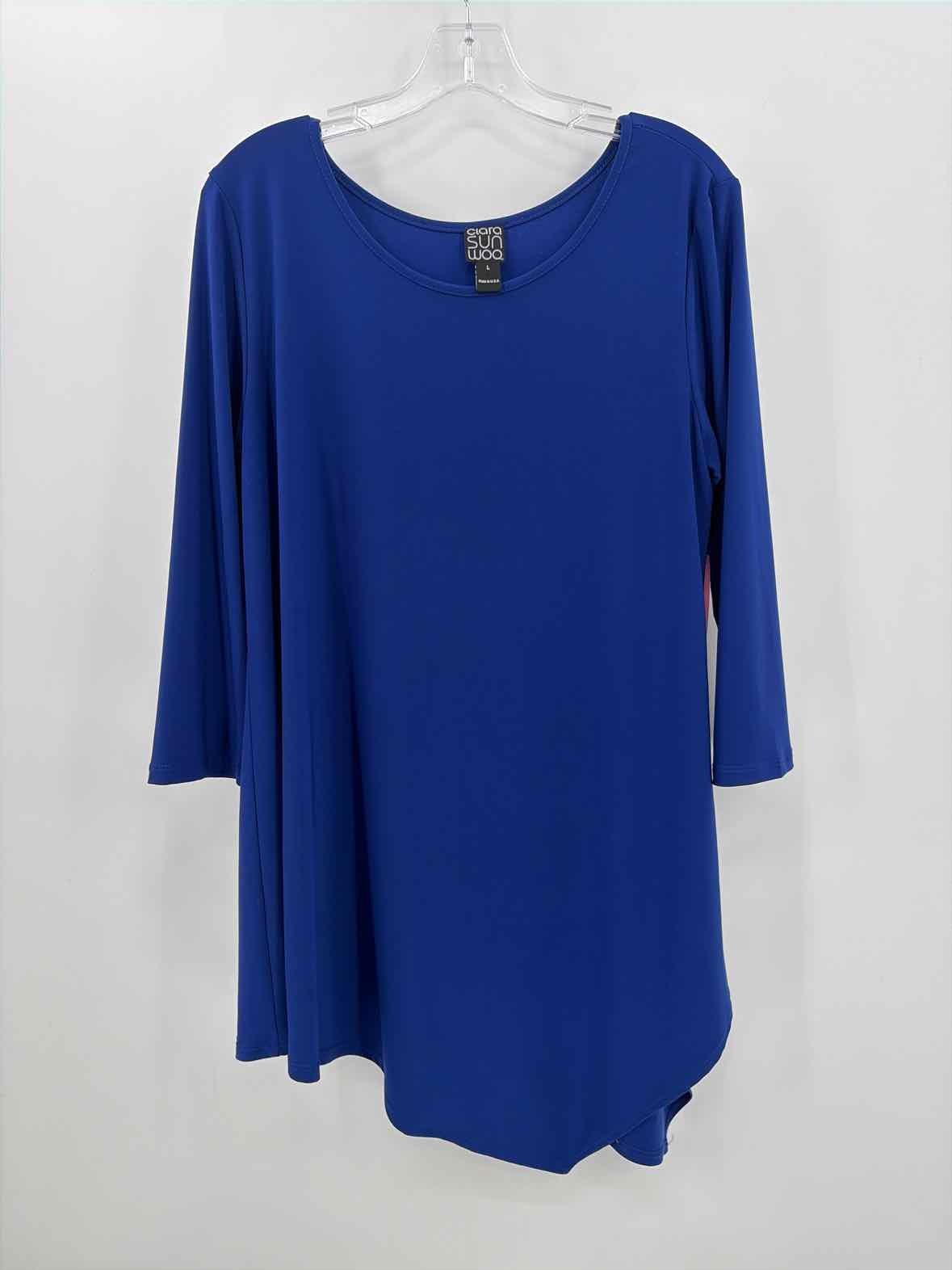 Pre-Owned Clara Sun Woo Blue Size Large Long Sleeve Blouse