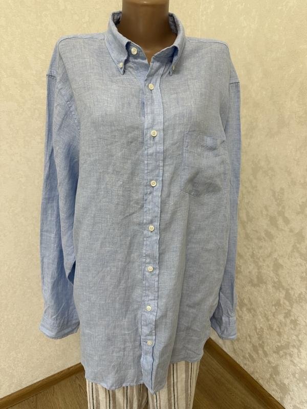 Women Gant Shirt Blue Linen 46 / 3XL / 54
