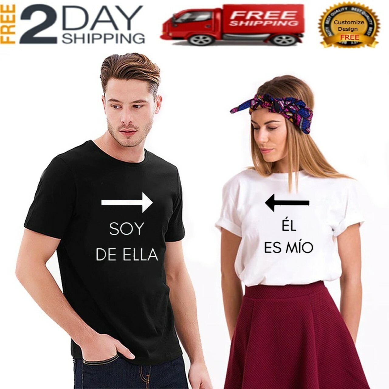 T-shirt with nice message for new couple! customized by order barium colors 270