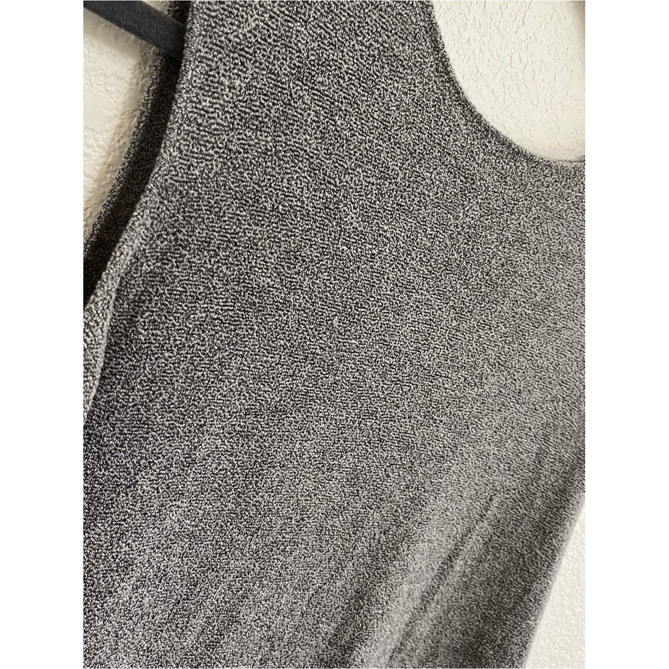 Eileen Fisher Heather Gray Knit Top L Wool Nylon