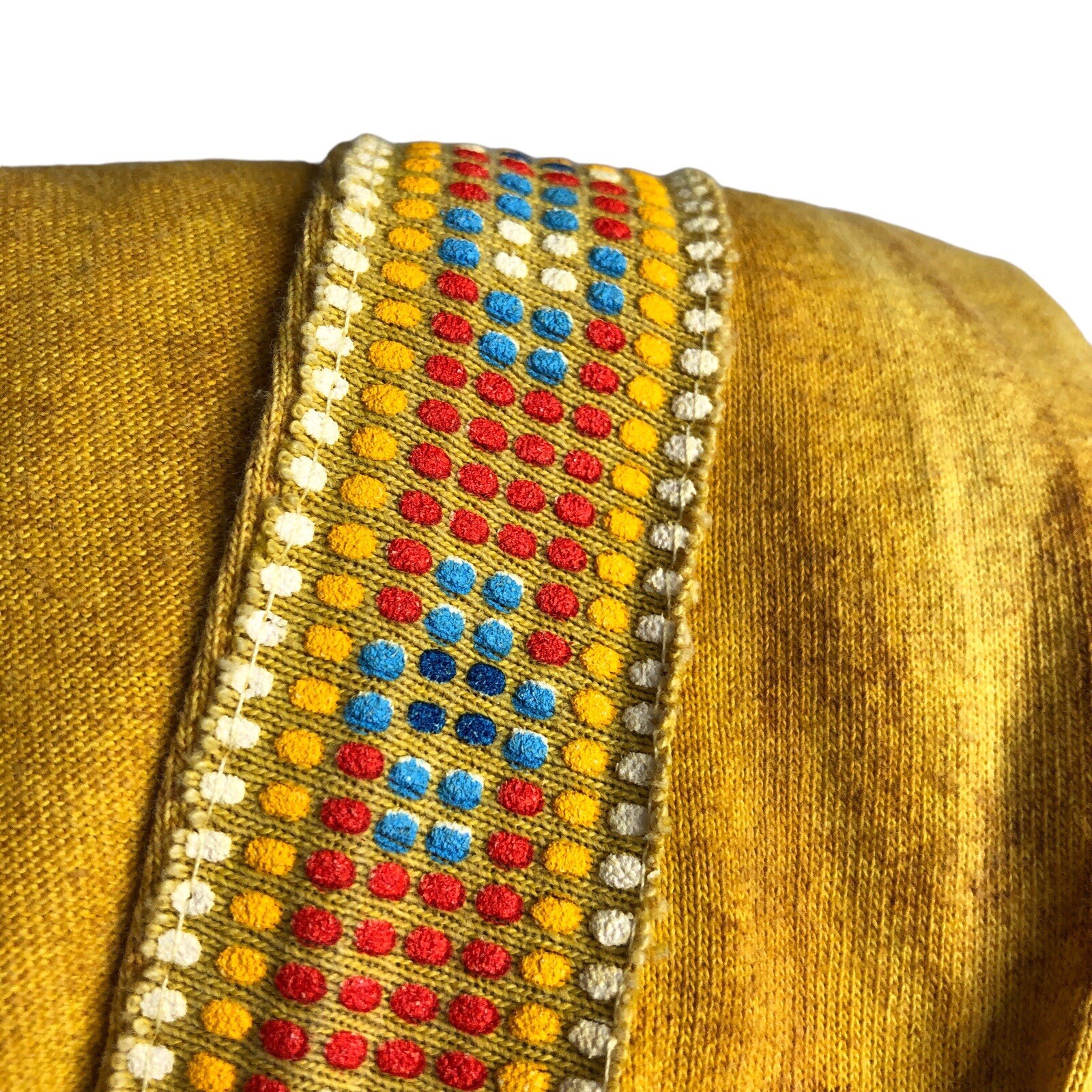 Vintage 90s Factory Artwear Vest Womens XL Mustard Fringe Southwestern Boho