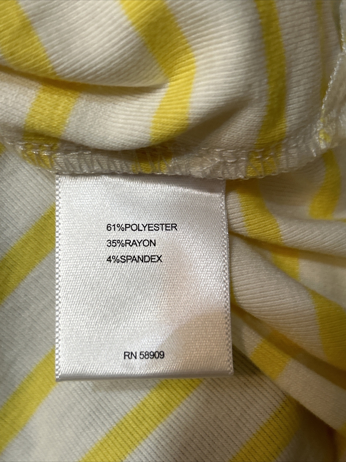 NWT a LOVES a Striped Yellow and White Short Sleeve Knit Top Size L Large