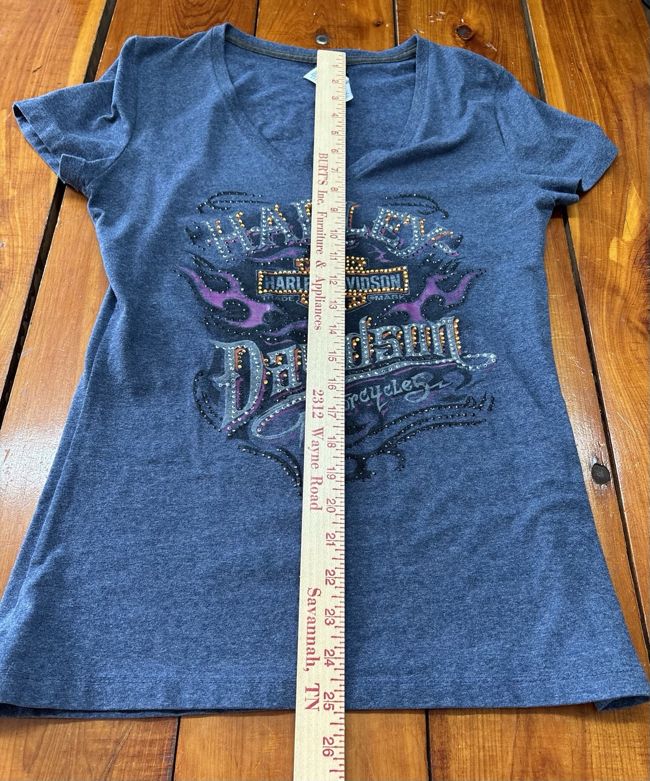 Women’s Harley Davidson Motorcycle T Shirt Size Medium Bedazzle Honduras Y2K