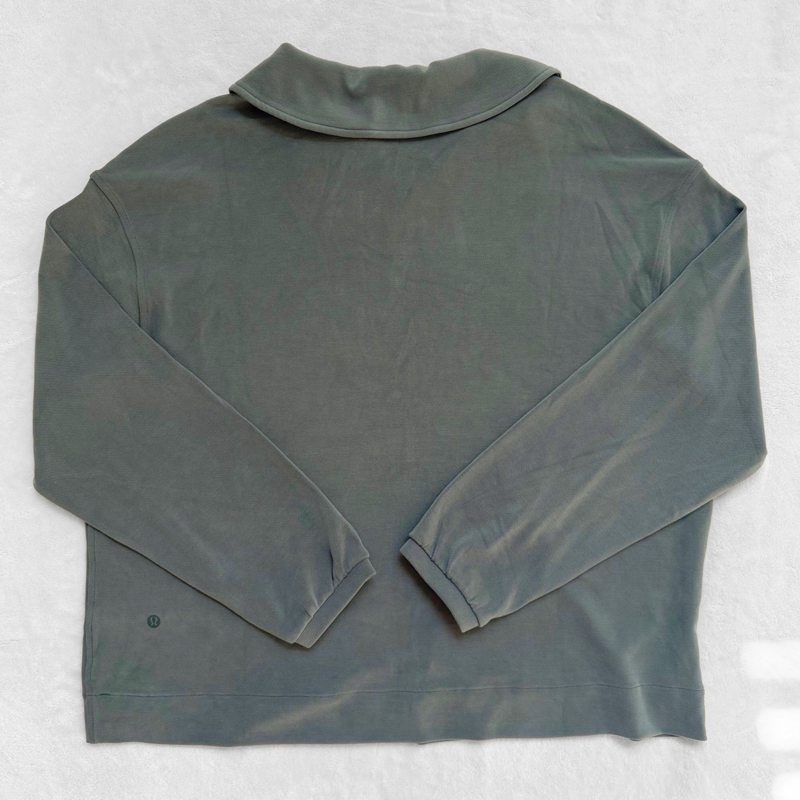 NWT Lululemon Softstreme Pique Oversized Polo Long Sleeve Palm Deco Size L